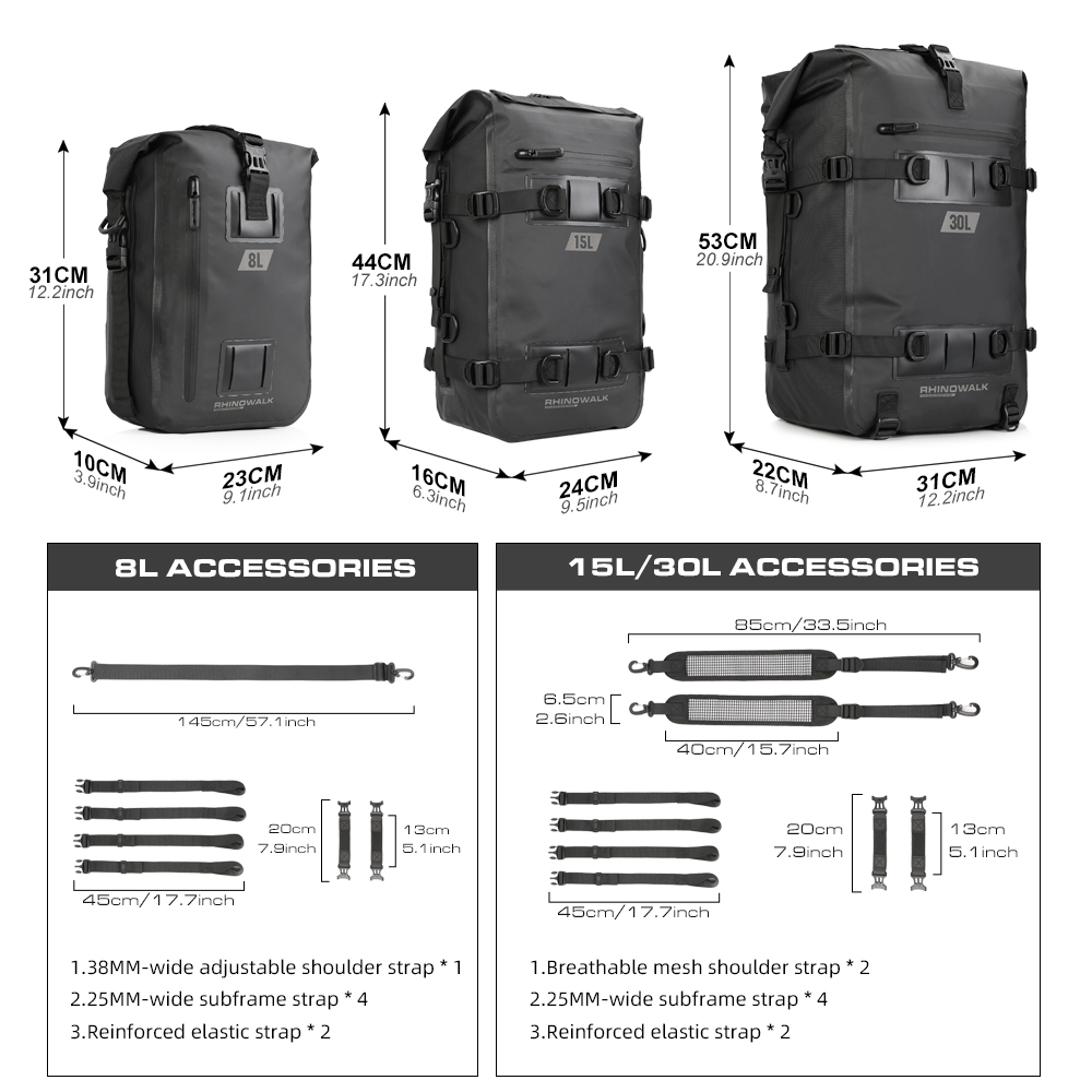 Rhinowalk 오토바이 상자 상단 파니 가방 8L- - Panniers Waterproof Rear 리뷰 및 가격